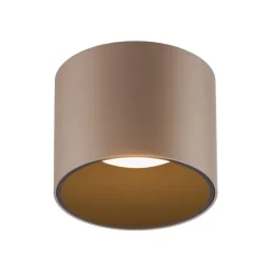 PURE LED-loftlampe til badeværelset Point, bronzefarvet, Ø 18 cm, IP44
