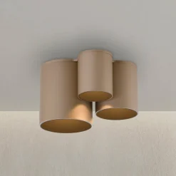 PURE LED-loftlampe til badeværelset Point, bronzefarvet, 18 cm, 3 lyskilder