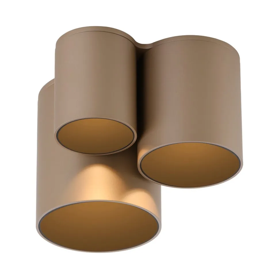 PURE LED-loftlampe til badeværelset Point, bronzefarvet, 18 cm, 3 lyskilder