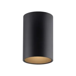 PURE LED-loftlampe til badeværelset Point, sort Ø 6 cm, metal, IP44