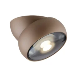 PURE LED-loftspot Move, Ø 12 cm, bronzefarvet, metal/glas