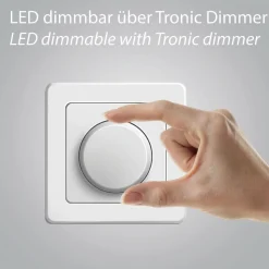 PURE LED-loftspot Move, Ø 12 cm, bronzefarvet, metal/glas