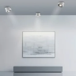 PURE LED-loftspot Move, hvid, Ø 12 cm, metal/glas