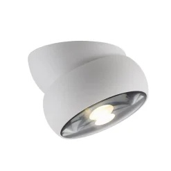 PURE LED-loftspot Move, hvid, Ø 12 cm, metal/glas