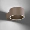 PURE LED-væglampe Clipse, bronzefarvet, aluminium Ø 15 cm