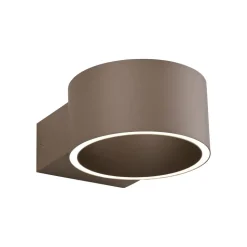PURE LED-væglampe Clipse, bronzefarvet, aluminium Ø 15 cm