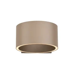 PURE LED-væglampe Clipse, bronzefarvet, aluminium Ø 15 cm