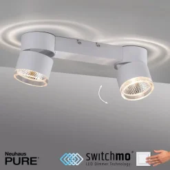 PURE Nola LED-loftlampe, 2 lyskilder, hvid