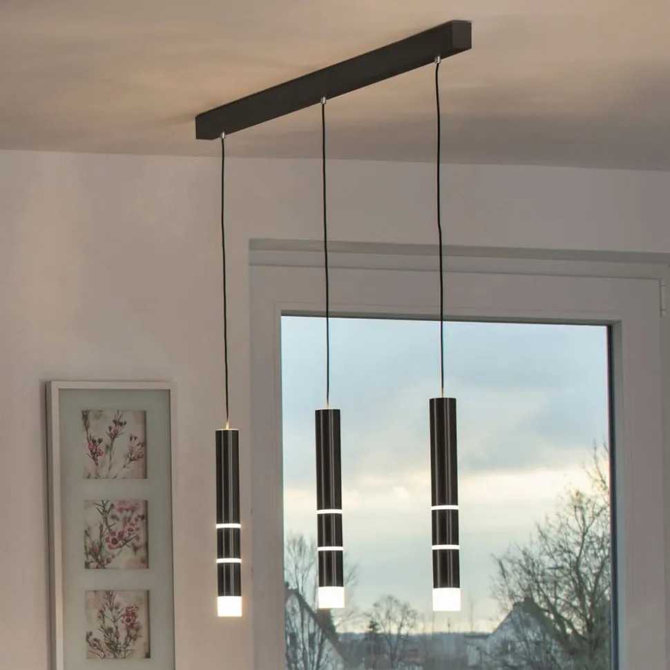 PURE Vega LED-hængelampe, 3 cylindere, sort