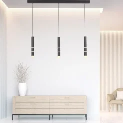 PURE Vega LED-hængelampe, 3 cylindere, sort