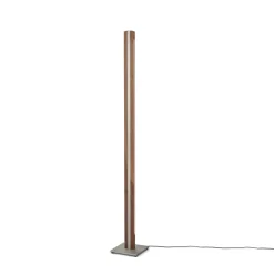 Quitani Elis LED-gulvlampe, valnød/nikkel