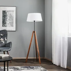 Quitani gulvlampe Reba, stativ, chintz hvid