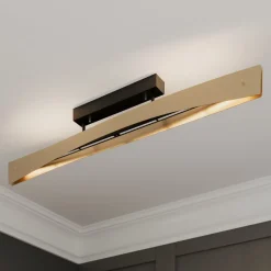 Quitani LED-loftslampe Lian, messing, sort