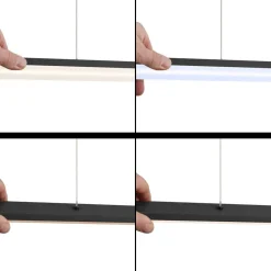 Quitani LED-pendel Margita, længde 118 cm, sort