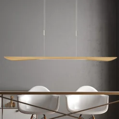 Quitani LED-pendellampe Hiba, eg natur, længde 148 cm