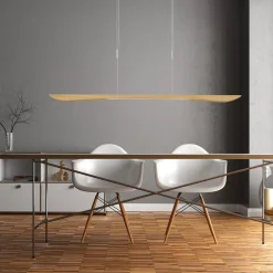 Quitani LED-pendellampe Hiba, eg natur, længde 148 cm