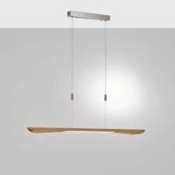 Quitani LED-pendellampe Hiba, eg natur, længde 148 cm