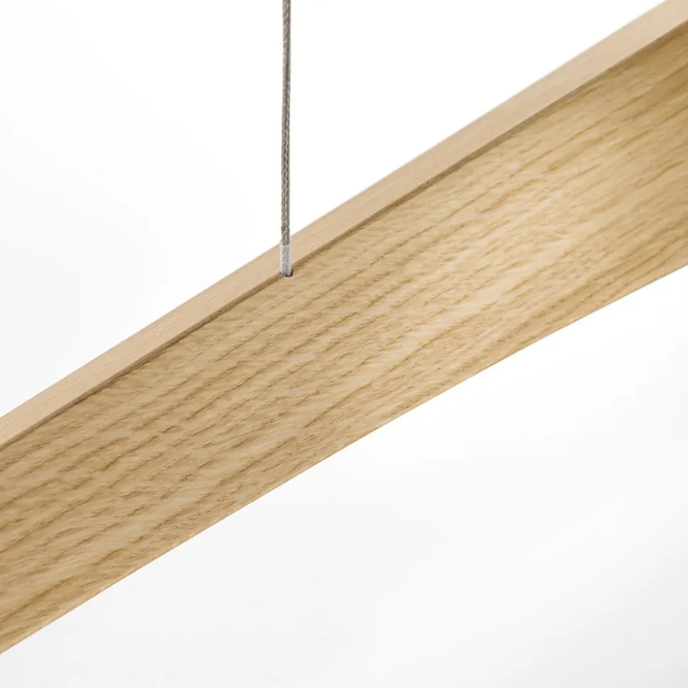 Quitani LED-pendellampe Hiba, eg natur, længde 148 cm