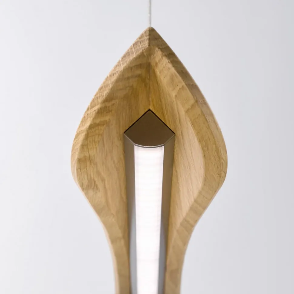 Quitani LED-pendellampe Hiba, eg natur, længde 148 cm