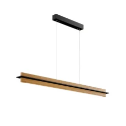Quitani LED-pendellampe Lexa, eg/sort, længde 118 cm