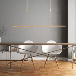 Quitani LED-pendellampe Tolu, længde 119 cm, messing