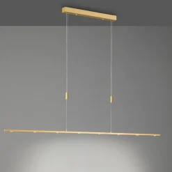 Quitani LED-pendellampe Tolu, længde 179 cm, messing