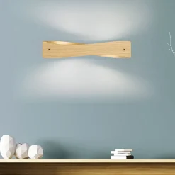 Quitani LED-væglampe Lian, egetræ