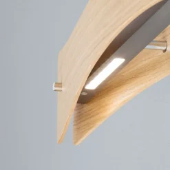 Quitani LED-væglampe Lian, egetræ