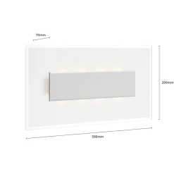 Quitani LED-væglampe Lole, aluminium, 59 x 29 cm, glas