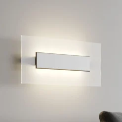 Quitani LED-væglampe Lole, aluminium, 59 x 29 cm, glas