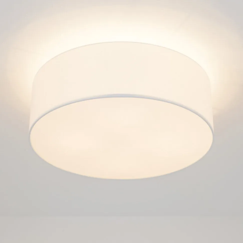 Quitani loftslampe Gala, Ø 50 cm, chintz, hvid, Ø 50 cm