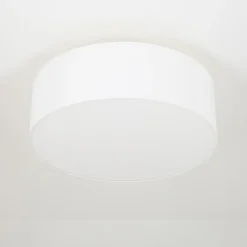 Quitani loftslampe Gala, Ø 50 cm, chintz, hvid, Ø 50 cm