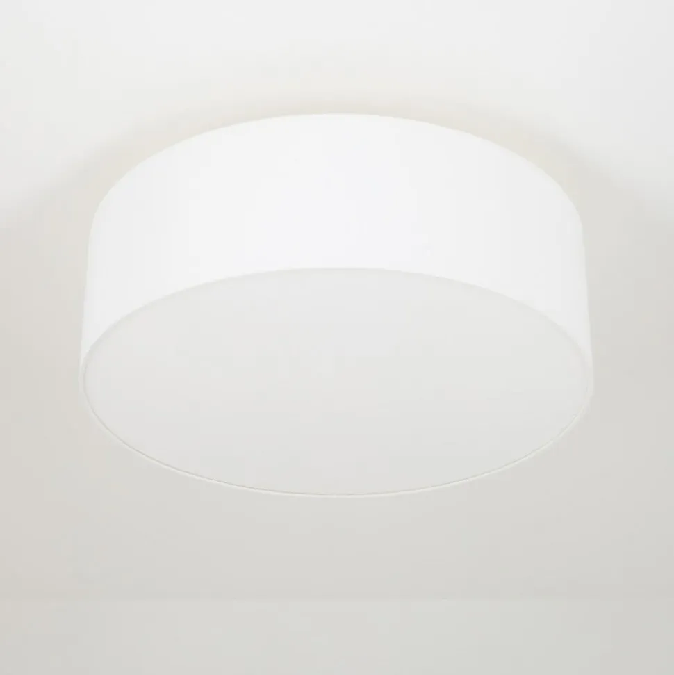 Quitani loftslampe Gala, Ø 50 cm, chintz, hvid, Ø 50 cm