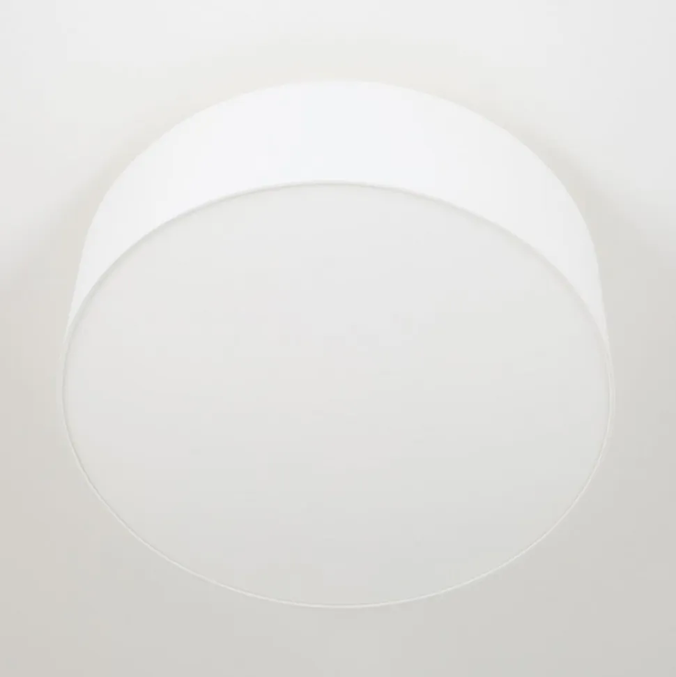 Quitani loftslampe Gala, Ø 50 cm, chintz, hvid, Ø 50 cm