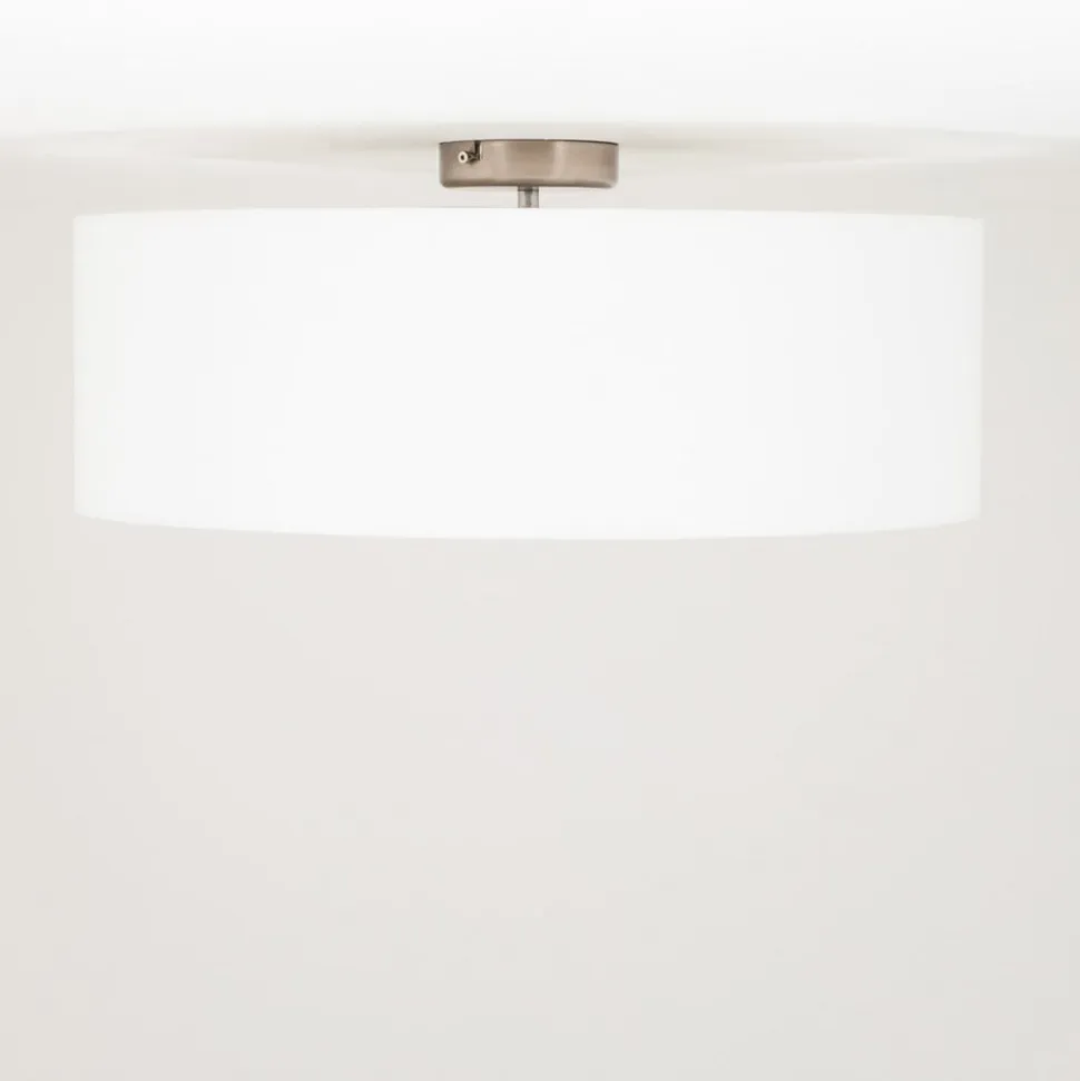 Quitani loftslampe Gala, Ø 50 cm, chintz, hvid, Ø 50 cm