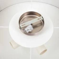 Quitani loftslampe Gala, Ø 50 cm, chintz, hvid, Ø 50 cm