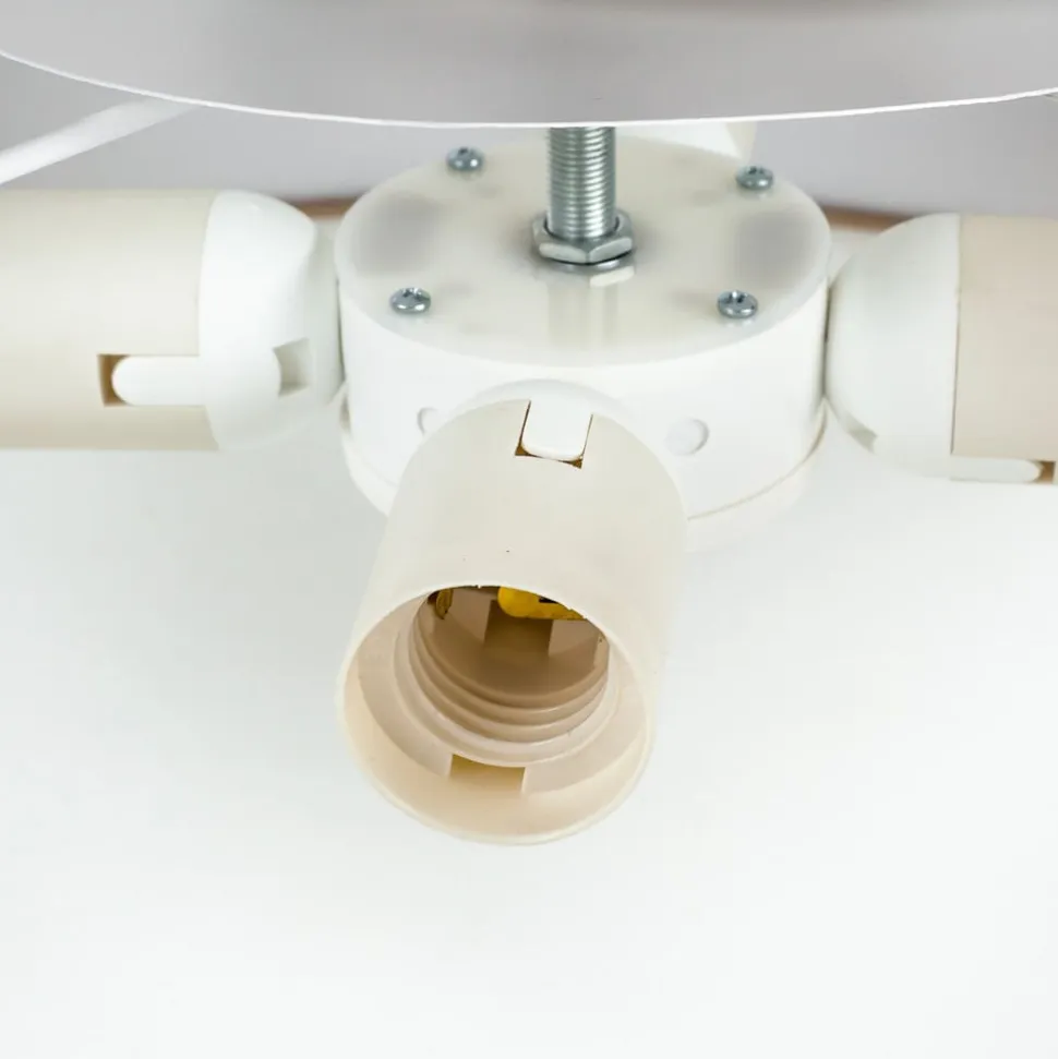 Quitani loftslampe Gala, Ø 50 cm, chintz, hvid, Ø 50 cm