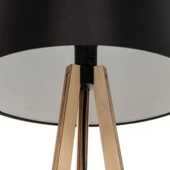 Quitani trebenet gulvlampe Jata, træchintz, sort