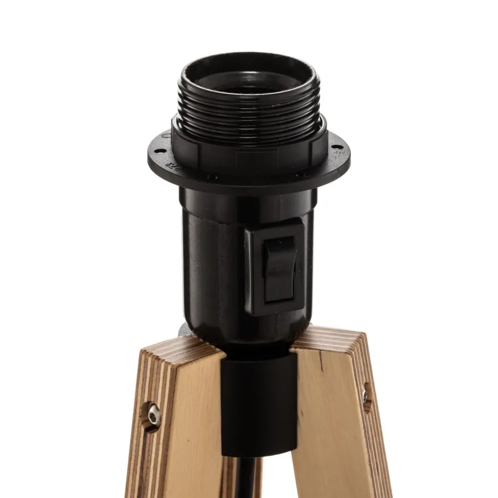 Quitani trebenet gulvlampe Jata, træchintz, sort