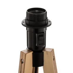 Quitani trebenet gulvlampe Jata, træ, chintz grafit