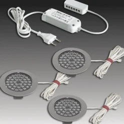 R 68-LED indbygningsspot i rustfrit stål, sæt med 5 stk