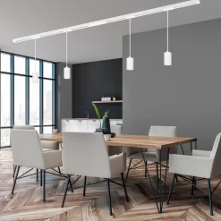 RAIL 230 V skinnesystem, hvid, 4 pendler, længde 1,5 m