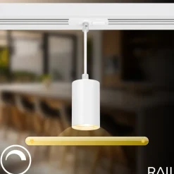 RAIL 230 V skinnesystem, hvid, 4 pendler, længde 1,5 m