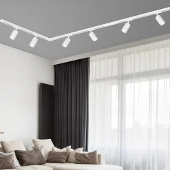 RAIL 230 V skinnesystem, hvid, 6 spots 2,25 m hjørnestik