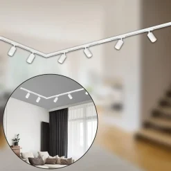 RAIL 230 V skinnesystem, hvid, 6 spots 2,25 m hjørnestik