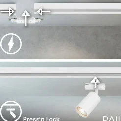 RAIL 230 V skinnesystem, hvid, 6 spots 2,25 m hjørnestik