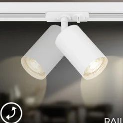 RAIL 230 V skinnesystem, hvid, 6 spots 2,25 m hjørnestik