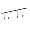 RAIL 230 V skinnesystem, sort, 4 ophæng, længde 1,5 m
