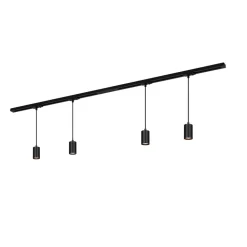 RAIL 230 V skinnesystem, sort, 4 ophæng, længde 1,5 m