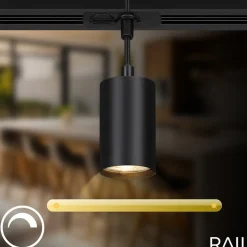 RAIL 230 V skinnesystem, sort, 4 ophæng, længde 1,5 m